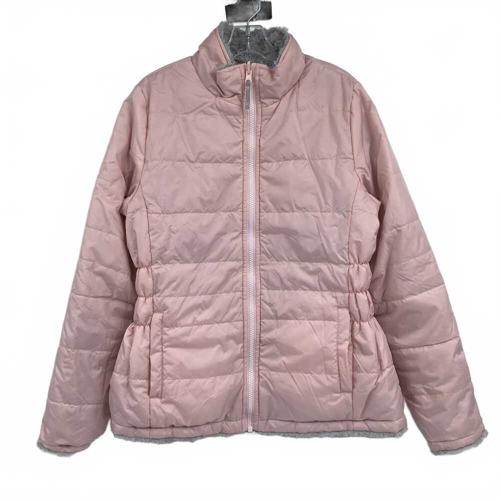 Rokka & Rolla Pink & Gray Reversible Fuzzy-Lined Puffer Jacket | Girls’ 14